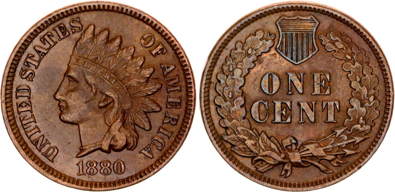 United States 1 Cent 1880

KM# 90a, Schön# 117a, N# 2356; Bronze; "Indian Head...