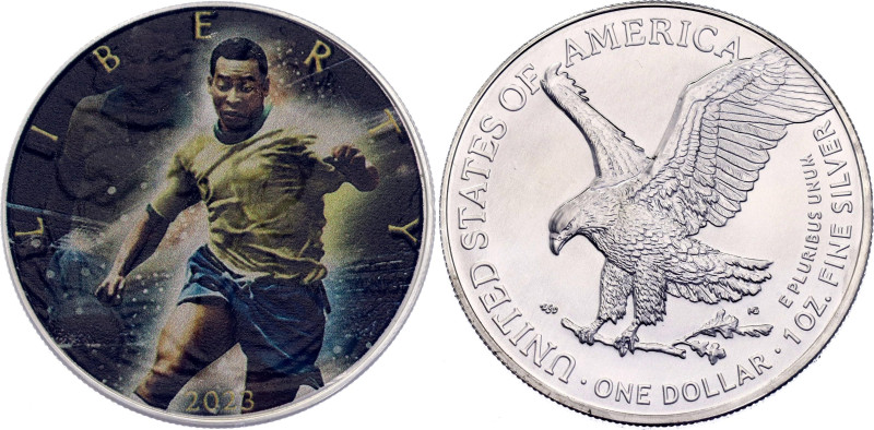 United States 1 Dollar 2023 "Pele"

Silver; Overprint on the U.S. 1 Dollar 202...