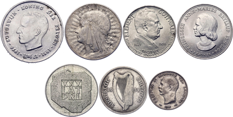 Europe Lot of 7 Coins 1911 - 1976

Silver., Total weight: 107.78 g.; Various C...