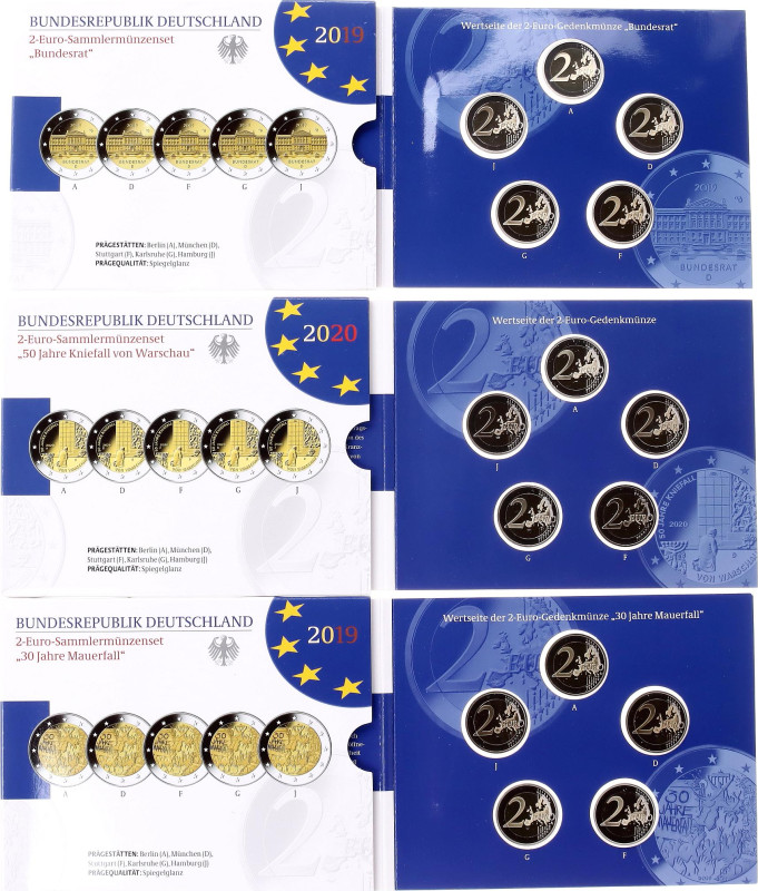 Germany - FRG Lot of 3 Coin Sets 2019 - 2020

KM# 377, 388, 429 ; Bimetallic.,...