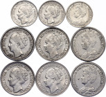 Netherlands Lot of 9 Coins 1914 - 1944