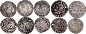Polish - Lithuanian Commonwealth Lot of 10 Coins 1560 - 1615