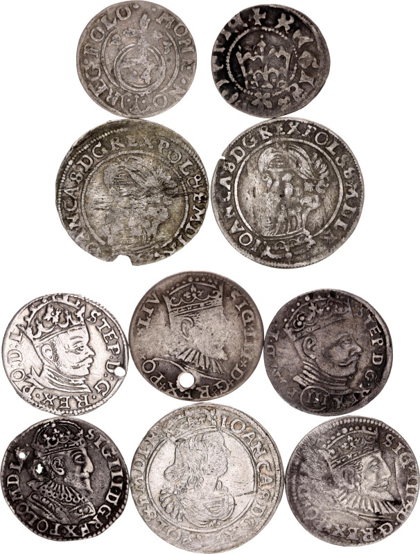 Polish - Lithuanian Commonwealth Lot of 10 Coins 1583 - 1664

Silver; Sigismun...