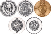 Poland Lot of 5 Table Medals 20th - Century (ND)