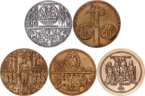 Poland Lot of 5 Table Medals 20th - Century (ND)