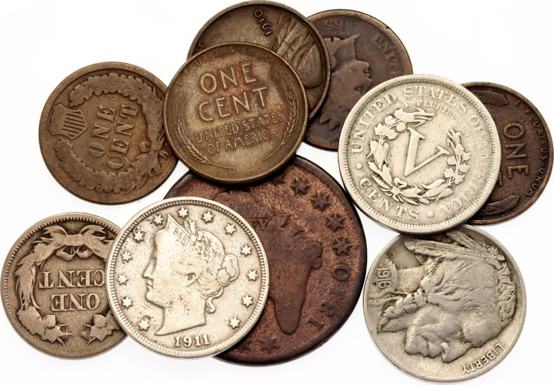 United States Lot of 10 Coins 1810 - 1944

Various Dates & Denominations; F-/X...