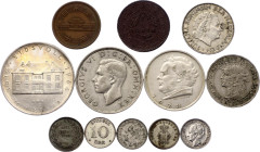 World Lot of 12 Coins 1889 - 1964