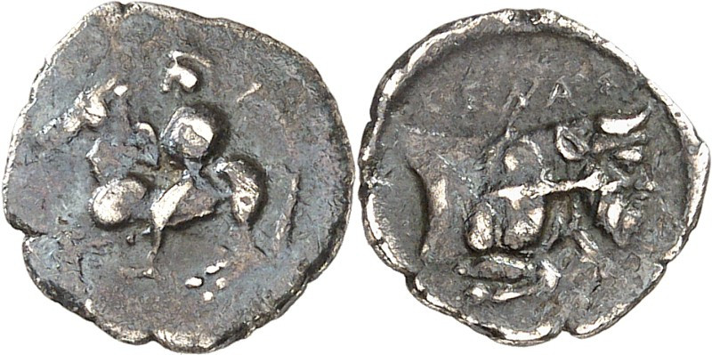 SIZILIEN. 
GELA (Gela). 
Litra (430/425 v.Chr.) 0,73g. Bewaffneter Reiter auf ...