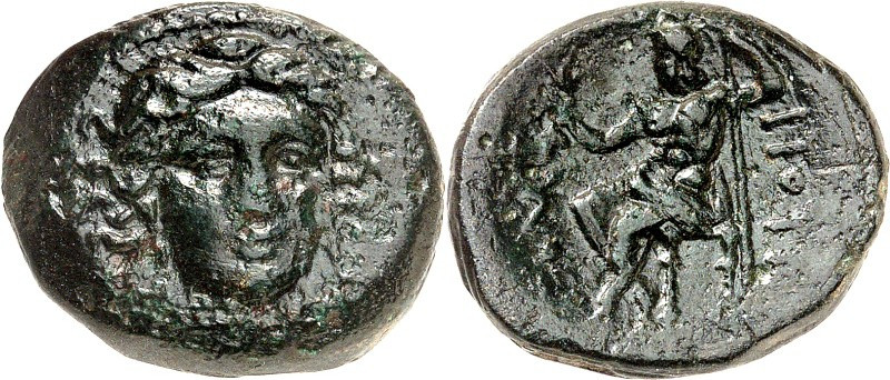 THESSALIEN. 
GOMPHI / PHILIIPPOPOLIS. AE-19/22mm 308-283 v. Chr. 9,32g. Kopf de...