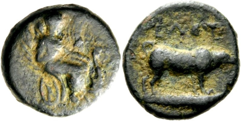 ATTIKA. 
ELEUSIS. AE-Dichalkon 15mm (322/270 v.Chr.) 2,36g. Triptolemos fliegt ...