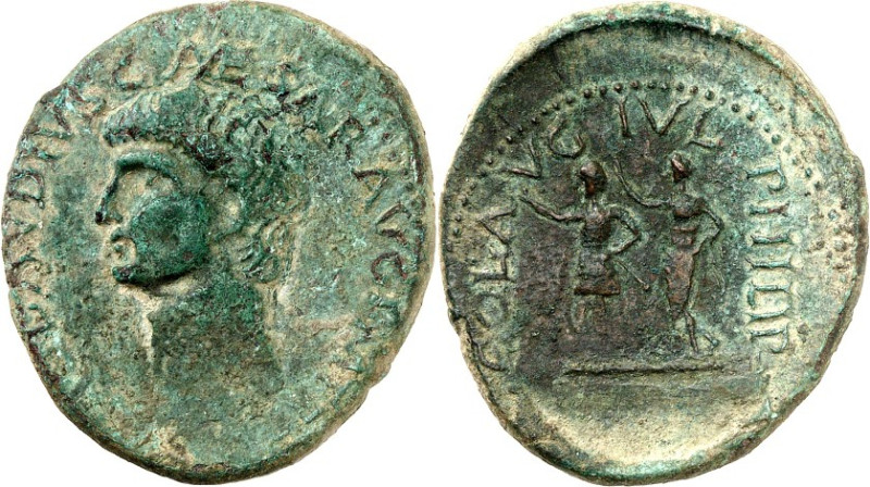 MAKEDONIEN. 
PHILIPPI, Colonia. 
Claudius 41-54. AE-As 27/30mm 10,87g. Kopf n....