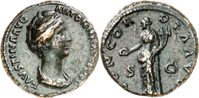 RÖMISCHES KAISERREICH. 
Faustina senior, Gemahlin d. Antoninus Pius 138-141. AE...