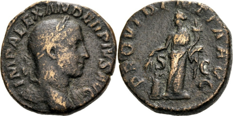 RÖMISCHES KAISERREICH. 
SEVERUS ALEXANDER 222-235. AE-Sesterz (232) 18,94g. Büs...