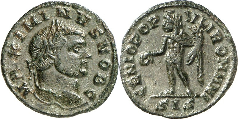 RÖMISCHES KAISERREICH. 
Maximinus II. Daia, Caesar 305-309. AE-Denar 19mm (305/...