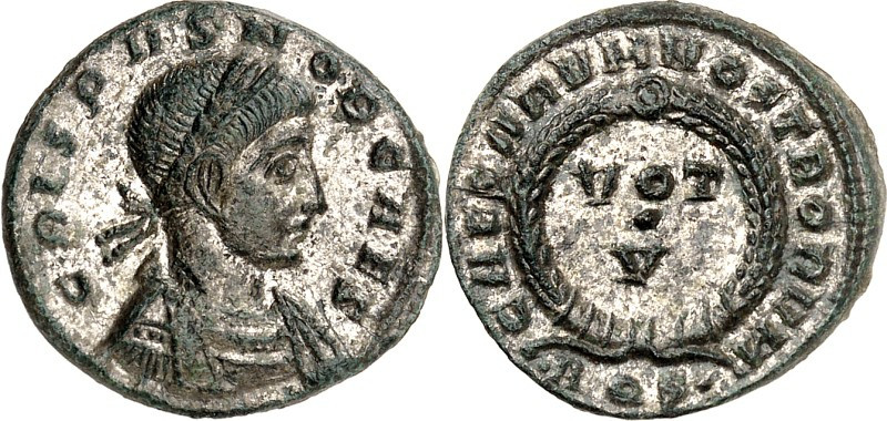 RÖMISCHES KAISERREICH. 
Crispus Caesar 317-326. AE-Follis 18/19mm (321) 3,03g, ...