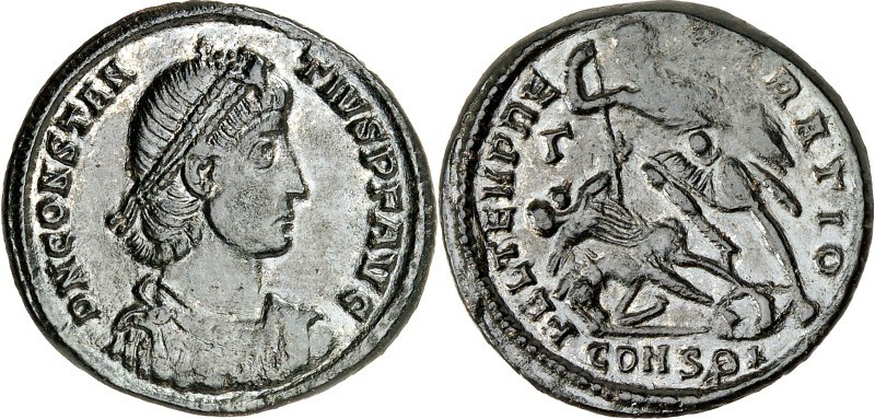 RÖMISCHES KAISERREICH. 
CONSTANTIUS II. Augustus 337-361. AE-Maiorina 23mm (350...