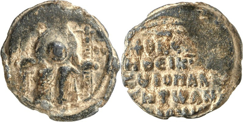 BYZANTINISCHE BLEISIEGEL. 
Konstantinos Antiochos, Kuropalates 1070/1090. Bleis...