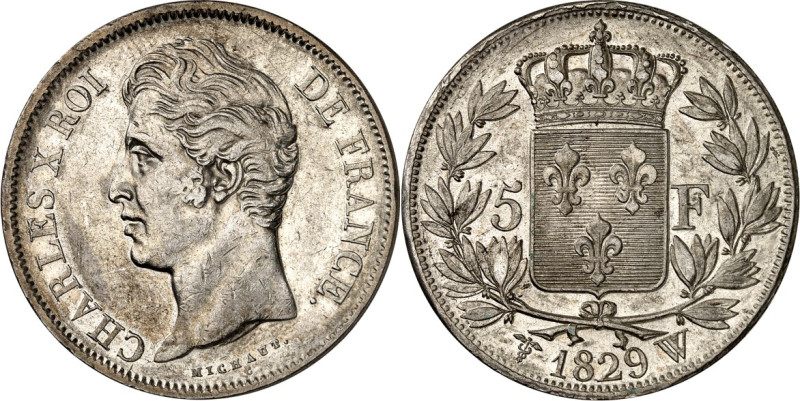 FRANKREICH. 
Charles X. 1824-1830. 5 Francs 1829W, Lille. Gad. 644, KM 728.13. ...