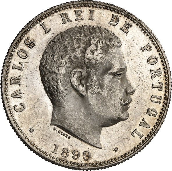 PORTUGAL.
Carlos I. 1884-1908. 1000 Reis 1899. KM&nbsp; 540. .

vz+