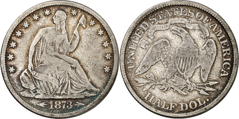 USA. 
KURSMÜNZEN. 
USA seit 1776. Half Dollar 1877 Seated liberty. KM&nbsp; 99...