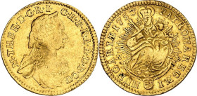 Römisch Deutsches Reich. 
Maria Theresia 1740-1780. Dukat 1753 NB. Nagybania.Brb. / Madonna. Her.&nbsp; 267, Eyp.&nbsp; 252. . 


GOLD l.gewellt, ...