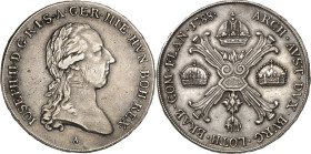 Römisch Deutsches Reich. 
Joseph II. 1780-1790. Taler 1788 A Wien 2 Engel halten Krone über Wappen / Madonna. Her.&nbsp; 175, J.&nbsp; 27, Vh.&nbsp; ...