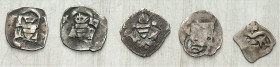 STANDESHERREN-Österreich, Herzogtum. 
Leopold IV. mit Albrecht V. 1406-1411. Pfennig WIEN. Gekr. Bindenschild zw. L - A, im Dreipass, mit Zwickel-Kle...