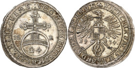 Brandenburg/-Bayreuth. 
Georg Friedrich Karl 1726-1735. Groschen 1734 ILR Reichsapfel mit 24 / Adler mit Zollernschild. Slg.Wilm.&nbsp; 716, Slg. Grü...