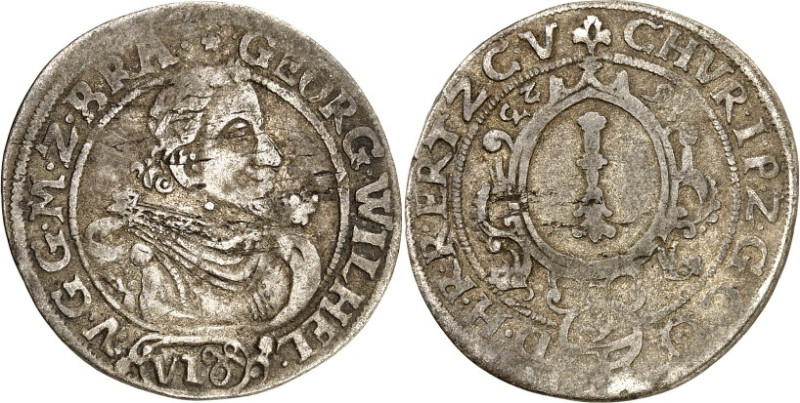 Brandenburg/-Preussen. 
Georg Wilhelm 1619-1640. Kipper-Sechsgröscher 1623 Kros...