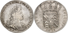 Brandenburg/-Preussen. 
Friedrich I. 1701-1713. Taler 1713 Neuenburg (CH-Neuchatel). Geharn. Brb. n.r. / Gekr. Wappen. Dv.&nbsp; 1776, Neum.&nbsp; 38...