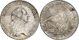 Brandenburg/-Preussen. 
Friedrich II. der Grosse 1740-1786. Reichstaler 1765 A, Berlin. Belorb. Kopf n.r. / Gekr. Adler auf Armaturen. Old.&nbsp; 69d...