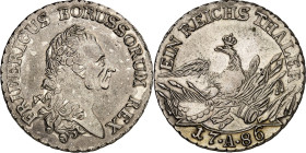 Brandenburg/-Preussen. 
Friedrich II. der Grosse 1740-1786. Reichstaler ("Sterbetaler") 1786 .A., Berlin. Belorb. Kopf n.r.&nbsp;/ Gekr. Adler auf Ar...