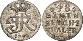 Brandenburg/-Preussen. 
Friedrich II. der Grosse 1740-1786. 1/48&nbsp;Reichstaler 1748 EGN Berlin. Gekröntes Monogramm / Wert zw. Zweigen. Old.&nbsp;...