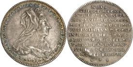 Braunschweig/-Calenberg-Hannover. 
Sophie von der Pfalz, Gemahlin von Ernst August *1630 +1714. 1/4 Taler 1714 Clausthal, auf ihren Tod. Brb. n.r. / ...