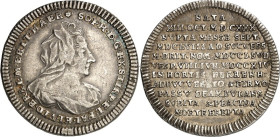 Braunschweig/-Calenberg-Hannover. 
Sophie von der Pfalz, Gemahlin von Ernst August *1630 +1714. 1/8 Taler 1714 Clausthal, auf ihren Tod. Brb. n.r. / ...