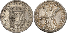 Braunschweig/-Calenberg-Hannover. 
Georg Ludwig 1698-1714(-1727). 1/3 Taler Feinsilber 1710 Clausthal, Ausbeute der Grube St. Andreas. Wappen unter K...