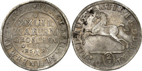 Braunschweig/-Wolfenbüttel. 
Rudolf August und Anton Ulrich 1685-1704. 2/3&nbsp;Taler Leipziger Fuß&nbsp;= XXIIII Mariengroschen 1694, 1698 H.C.H., B...