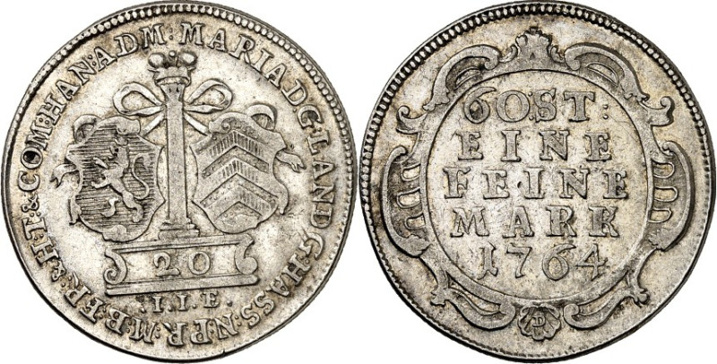 Hanau/-Münzenberg. 
Maria von England, Vormund für Wilhelm (IX.) 1760-1764. 20&...