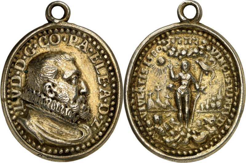 Pfalz, Kurlinie. 
Ludwig VI. 1576- 1583. Medaille(Gnadenpfennig) 1580 von unbek...