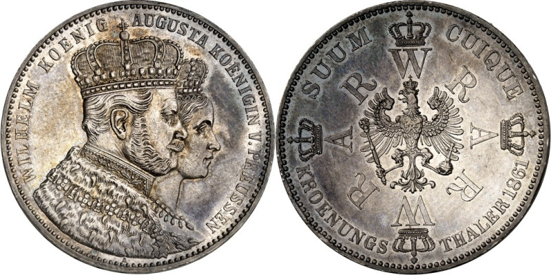 Preussen. 
Wilhelm I. 1861-1888. Vereinstaler 1861 Krönung. AKS 116, J. 87, Th....