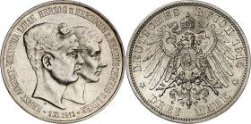 KAISERREICH. 
BRAUNSCHWEIG-LÜNEBURG, Herzogtum. 
3 Mark 1915 Hochzeit, mit "Lüneburg". J. 57. . 


vz