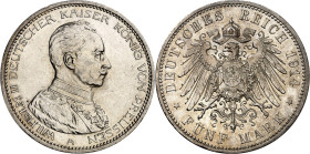 KAISERREICH. 
PREUSSEN, Königreich. 
5 Mark 1914 Wilhelm II. in Uniform. J. 114. . 


vz-St
