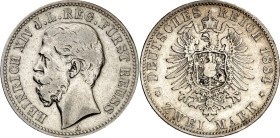 KAISERREICH. 
REUSS, jüngere Linie (Schleiz), Fstum.. 
2 Mark 1884 Heinrich XIV. J.&nbsp; 120. . 


s-ss