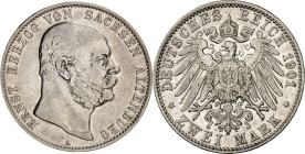 KAISERREICH. 
SACHSEN-ALTENBURG, Herzogtum. 
2 Mark 1901 Ernst&nbsp;I., 75&nbsp;Jahre. J.&nbsp; 142. . 


ss+.