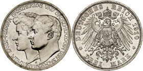 KAISERREICH. 
SACHSEN-WEIMAR, Großhzgtm.. 
3 Mark 1910 2.&nbsp;Hochzeit. J. 162. . 


St