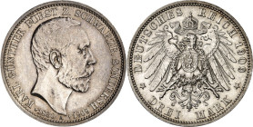 KAISERREICH. 
SCHWARZBURG-SONDERSHAUSEN, Fürstentum. 
3 Mark 1909 Aussterben der Linie. J. 170. . 


min. berieben, vz