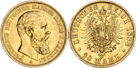 REICHSGOLD. 
PREUSSEN. 
20 Mark 1888 Friedrich III. J. 248. . 


GOLD ss