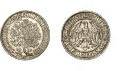 WEIMARER REPUBLIK. 
KURSMÜNZEN. 
5 Reichsmark 1931A Eichbaum. J. 331. . 


vz