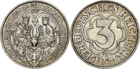 WEIMARER REPUBLIK. 
GEDENKMÜNZEN. 
3 Reichsmark 1927A Nordhausen. J. 327. . 


vz