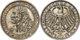 WEIMARER REPUBLIK. 
GEDENKMÜNZEN. 
3 Reichsmark 1928D Dürer. J. 332. . 


vz- St